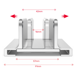 Unitek stojak na laptopa, pionowy, aluminium, srebrny