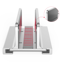 Unitek stojak na laptopa, pionowy, aluminium, srebrny