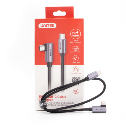 Unitek czarny przewód kabel USB-C kątowy 90 stopni PD 100W 50cm