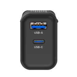 Unitek czarna ładowarka sieciowa GaN PD 35W USB-C + USB-A, EU, UK