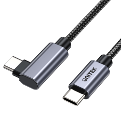 Unitek czarny przewód kabel USB-C kątowy 90 stopni PD 100W 2m