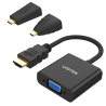 Unitek Y-6355 czarny adapter Micro, Mini, HDMI do VGA + audio (3 w 1) 1080p