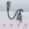 Unitek czarny przewód kabel USB-C kątowy 90 stopni PD 100W 1m