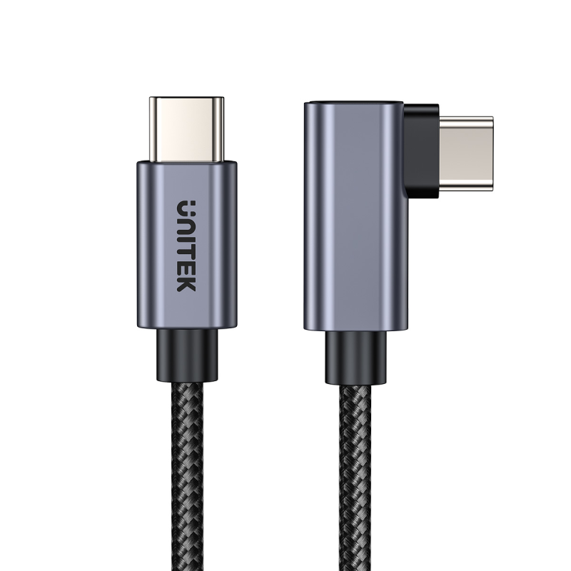 Unitek czarny przewód kabel USB-C kątowy 90 stopni PD 100W 5m