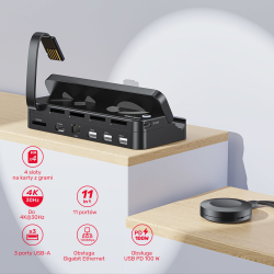 Unitek Stacja dokująca do konsoli Nintendo Switch + pilot, HDMI, LAN, USB