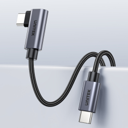 Unitek czarny przewód kabel USB-C kątowy 90 stopni PD 100W 5m