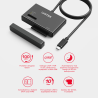Unitek Mostek USB-C na dyski SSD HDD 2,5" i 3,5" - SATA i M.2 MVMe + zasil