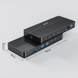 Unitek Stacja dokująca 13w1 MST HDMI 2.1 DP 8K 60Hz PD 100W RJ45 SD USB