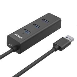 Unitek czarny aktywny hub USB-A 3.1 5Gbps na 4 porty USB-A, kabel 120cm