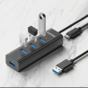 Unitek czarny aktywny hub USB-A 3.1 5Gbps na 4 porty USB-A, kabel 120cm