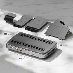 Unitek czarna stacja ładująca 3 x USB-A 20W, 3 x USB-C PD 60W, 80W