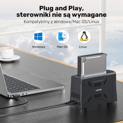Unitek Stacja dokująca, 1x dysk M.2 NVMe, 1x dysk SATA, USB-C 10 Gbps