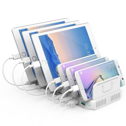 Unitek biała stacja ładująca na 10 urządzeń USB z QC 3.0 96W Y-2190A