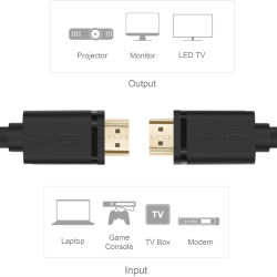 Unitek przewód czarny HDMI 2.0 4K 60Hz Y-C138M 2m