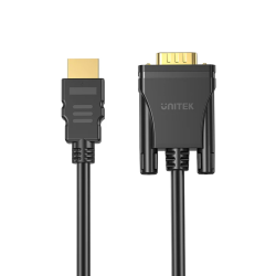 Unitek Kabel, przewód HDMI na / do VGA, FullHD 1080p 60Hz, 2 m, czarny