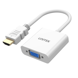 Unitek Adapter HDMI na VGA, FullHD 1080p 60Hz, biały