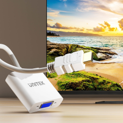 Unitek Adapter HDMI na VGA, FullHD 1080p 60Hz, biały