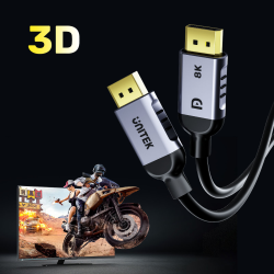 Unitek kabel DisplayPort 1.4 8k 60hz, 4k 240hz, HDR, HDCP 2.3, DSC 1.2, 3m