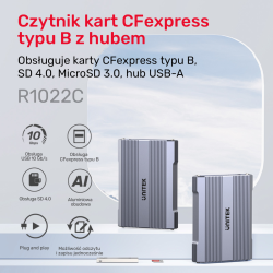 Unitek Czytnik kart pamięci CF Express, SD/microSD, USBA 10 Gbs + HUB