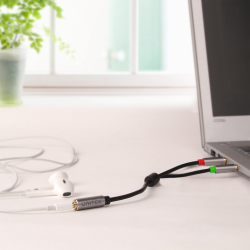 Unitek przewod audio miniJack 3,5mm (F) - 2x 3,5mm (M) Dwa do jeden łącznik