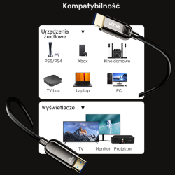 Unitek Kabel optyczny HDMI 2.1 AOC 8K 120Hz 70m
