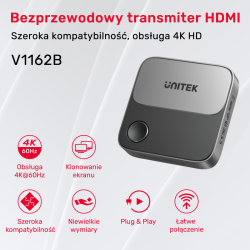 Unitek Bezprzewodowy transmiter HDMI 4K 60Hz zasięg do 8m