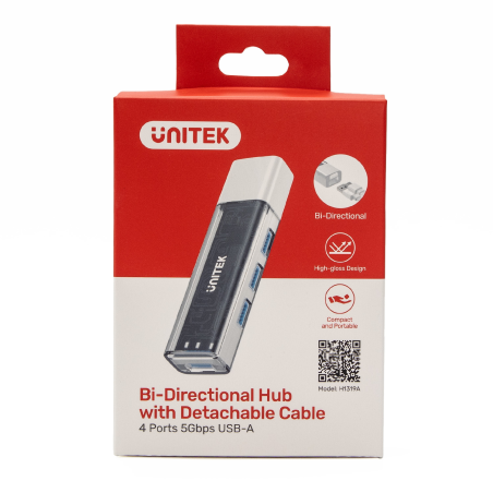 Unitek hub dwukierunkowy USB C/USB A 5Gbps, 4x USB A biały