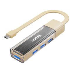 Unitek hub dwukierunkowy USB C/USB A 5Gbps, 4x USB A kremowy