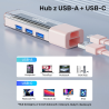 Unitek hub dwukierunkowy USB C/USB A 5Gbps, 4x USB A kremowy
