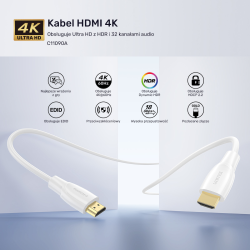 Unitek Kabel HDMI 2.0 4K biały 0,5m