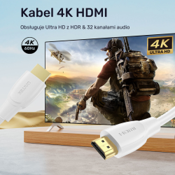 Unitek Kabel HDMI 2.0 4K biały 1,8m