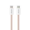 Unitek Kabel w oplocie zwijany magnetycznie USB C PD 100W różowy 1m