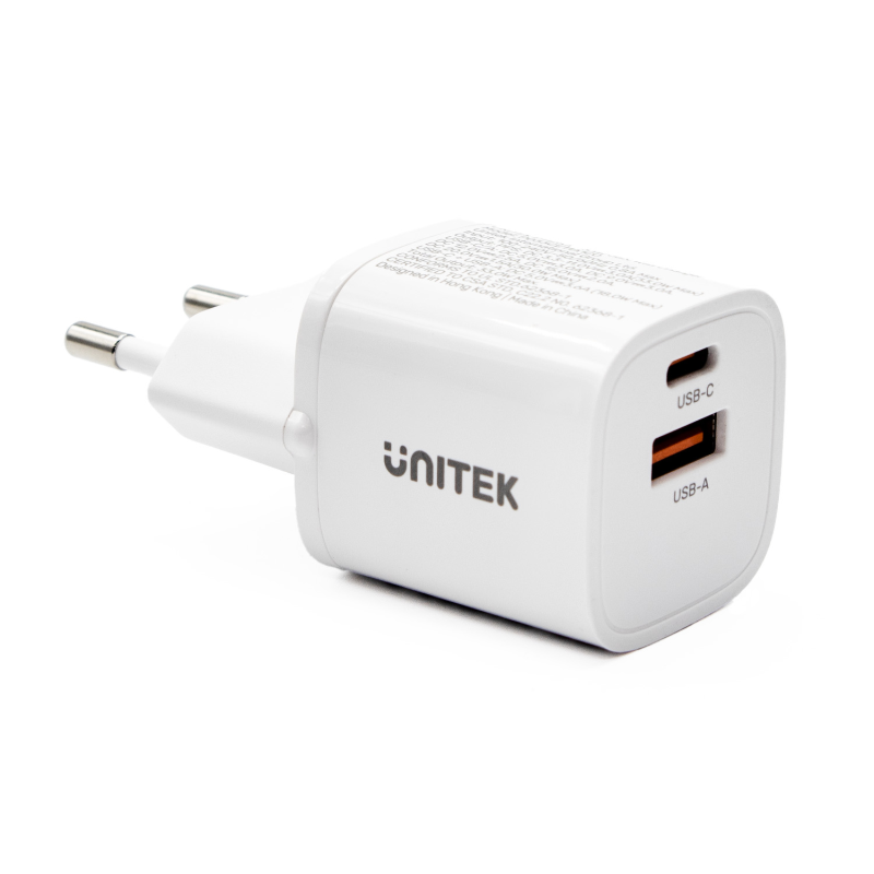 Unitek Ładowarka sieciowa 1x USB-A 1x USB-C QC PC 3.0 33W biała