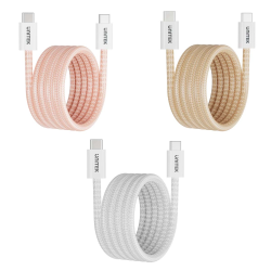 Unitek Kabel w oplocie zwijany magnetycznie USB C PD 100W biały 1m