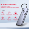 Unitek Hub 9w1 USB C Gigabit Ethernet HDMI VGA 3xUSB A czytnik kart PD 100W