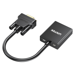 Unitek Adapter VGA na HDMI FullHD 1080p 60 Hz, czarny 15cm plug&play