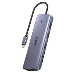 Unitek Hub 9w1 USB C Gigabit Ethernet HDMI VGA 3xUSB A czytnik kart PD 100W