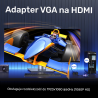 Unitek Adapter VGA na HDMI FullHD 1080p 60 Hz, czarny 15cm plug&play