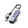 Unitek Hub USB C 4w1 Ethernet 3 x USB A 5 Gbps z adapterem USB A