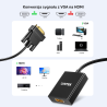 Unitek Adapter VGA na HDMI FullHD 1080p 60 Hz, czarny 15cm plug&play