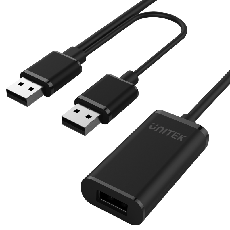 Unitek Y-279 czarny przedłużacz, wzmacniacz sygnału USB 2.0 kabel 20m