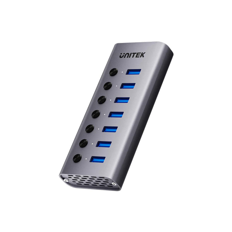 Unitek Hub USB A 3.0 7w1, 5Gbps z przełącznikami portów
