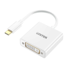 Unitek Adapter USB-C na DVI 1080P@60Hz, biały, 15cm