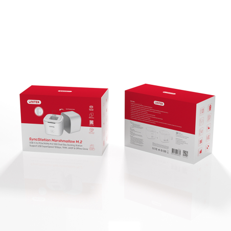 Unitek biała stacja klonująca offline 2x M.2 PCIe / NVMe 10Gbps do 16TB