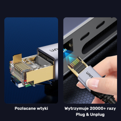 Unitek kabel Ethernet RJ-45 LAN, patchcord cat.8 (S/FTP), przewód sieciowy 5m