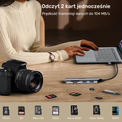 Unitek Hub 5w1 USB-A/C 5 Gbps z czytnikiem kart SD i micro SD