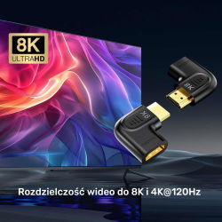 Unitek Adapter kątowy płaski (2 sztuki) 8K HDMI 90 oraz 270 stopni