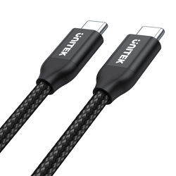 Unitek Mobile czarny kabel, przewód 2m PD USB-C 100W USB 2.0, oplot
