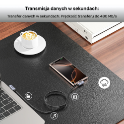 Unitek kabel USB-C do USB-C PD 100W podwójny 90 stopni, 0,5m