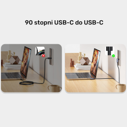 Unitek kabel USB-C do USB-C PD 100W podwójny 90 stopni, 1m
